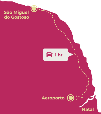 Mapa de localização do Pitaya Ocean Reserve